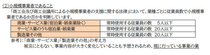 小規模事業者の人数のスクショ